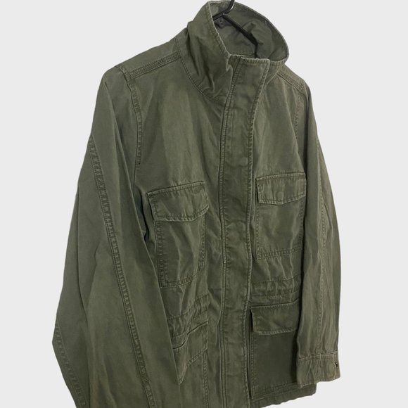 Madewell Surplus Jacket Women's Small Army Green Utility Full-Zip Long-Sleeve - Picture 4 of 14